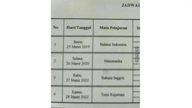 5 Potret Jadwal Pelajaran Sekolah Ini Bikin Tepuk Jidat