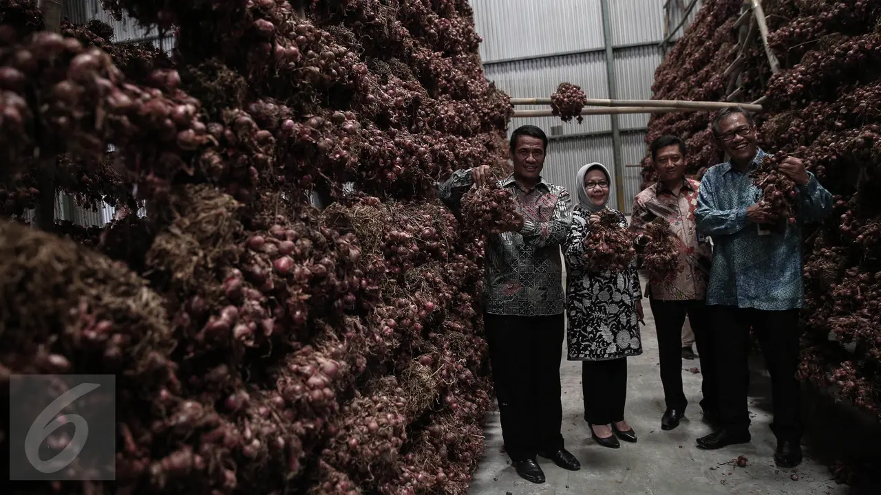 20160516-Cek Pasokan Bawang Merah, Menteri Pertanian Tinjau di Gudang Bulog-Jakarta