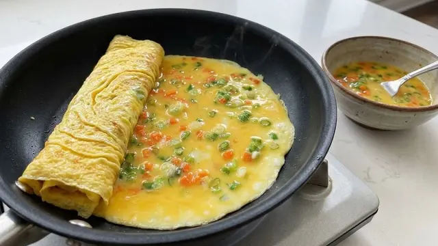 Resep gyeran mari Korea, telur gulung dengan isian sayuran