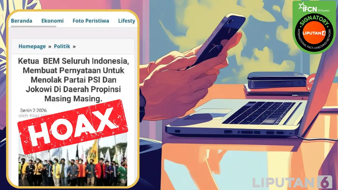 Cek fakta artikel Ketua BEM SI menyatakan menolak PSI dan Jokowi di daerah masing-masing