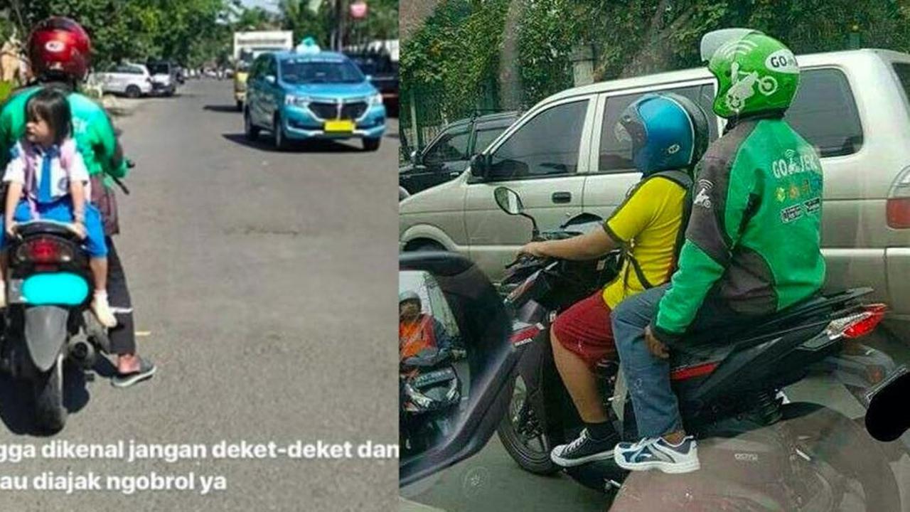 Tingkah penumpang ojol yang masih bocah (brilio.net)