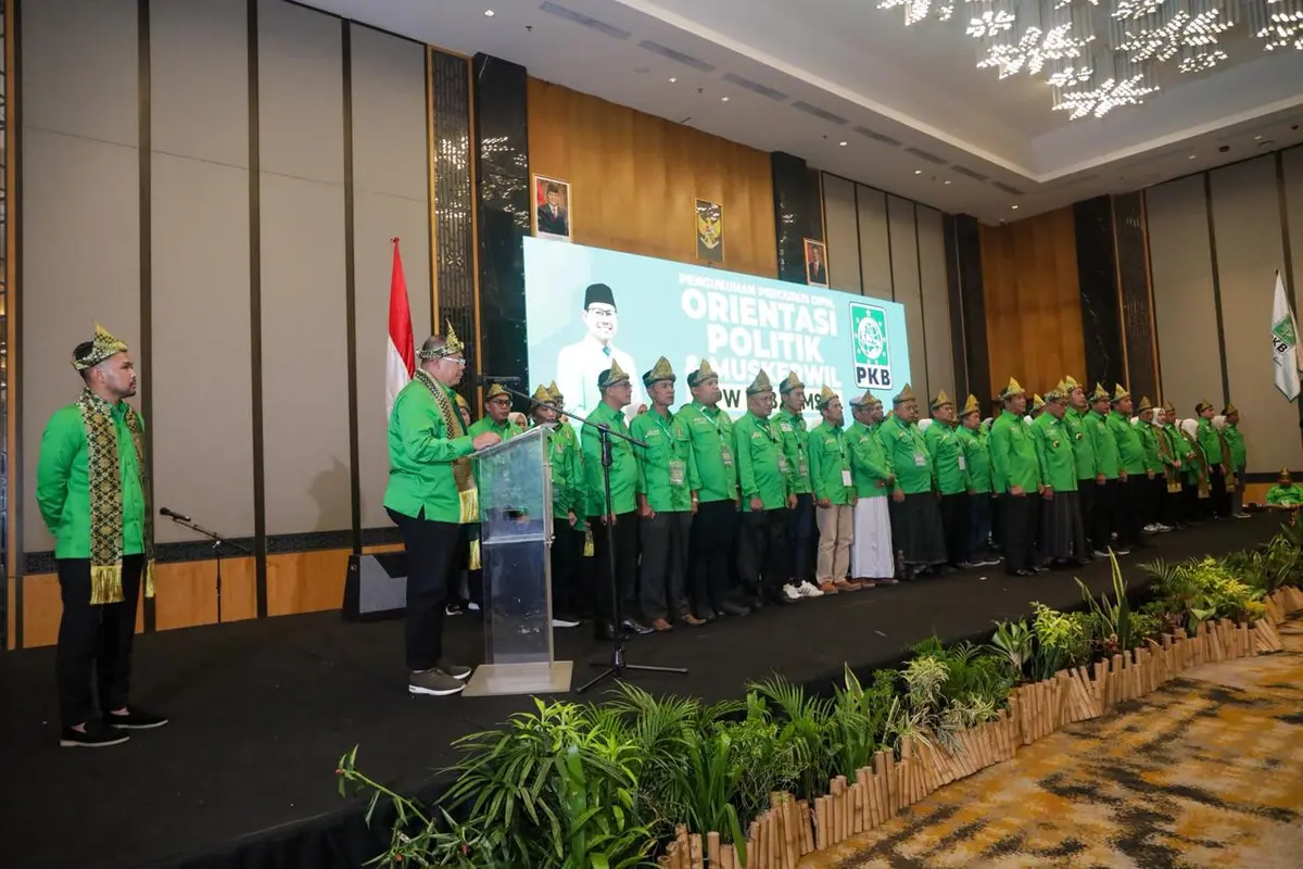 Wakil Ketua Umum DPP Partai Kebangkitan Bangsa (PKB) Cucun Ahmad Syamsurijal secara resmi mengukuhkan kepengurusan Dewan Pengurus Wilayah (DPW) PKB Provinsi Sumatera Selatan periode 2026–2031. (Istimewa)