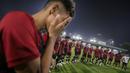Pemain Timnas Indonesia U-22 melakukan doa sebelum menutup latihan menjelang SEA Games 2023 di Lapangan A, Kompleks Stadion Utama Gelora Bung Karno (SUGBK), Senayan, Jakarta, Rabu (05/04/2023). Garuda Muda nantinya akan tergabung di Grup A bersama tuan rumah Kamboja, Timor Leste, Filipina, dan Myanmar. (Bola.com/Bagaskara Lazuardi)