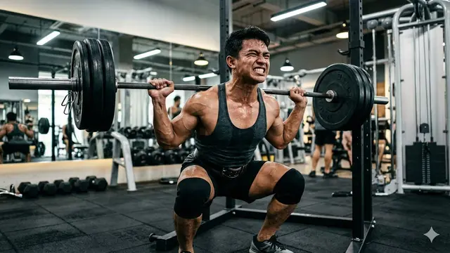 ilustrasi latihan di gym