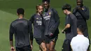 Madrid, yang telah dipastikan menjadi juara La Liga musim ini, akan tampil percaya diri demi mengincar trofi Si Kuping Besar ke-15 dalam sejarah mereka. (AP Photo/Paul White)