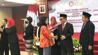 Sertijab KPAI 2017-2022 dan 2022-2027 bersama Menteri PPPA Bintang Puspayoga, Senin (26/12/2022) Jakarta Pusat. Foto: Ade Nasihudin.