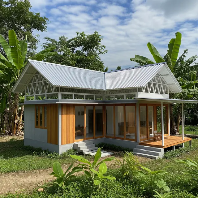 9 Model Rumah Minimalis Kombinasi Atap Baja Ringan dan Seng, Estetika Modern