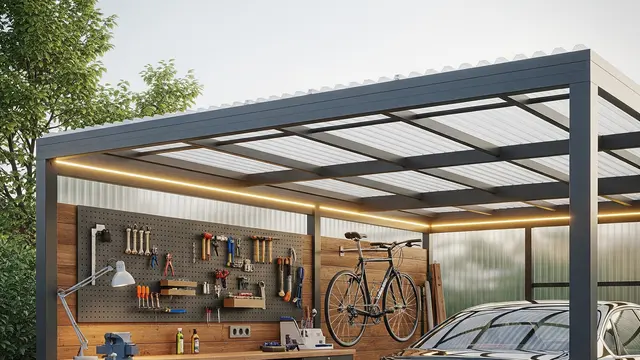 Desain Carport Menyatu dengan Ruangan Penyimpanan