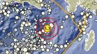 Gempa Magnitudo 5,3 mengguncang wilayah Maluku Tenggara, Rabu sore (13/8/2025). (Liputan6.com/ Dok BMKG)