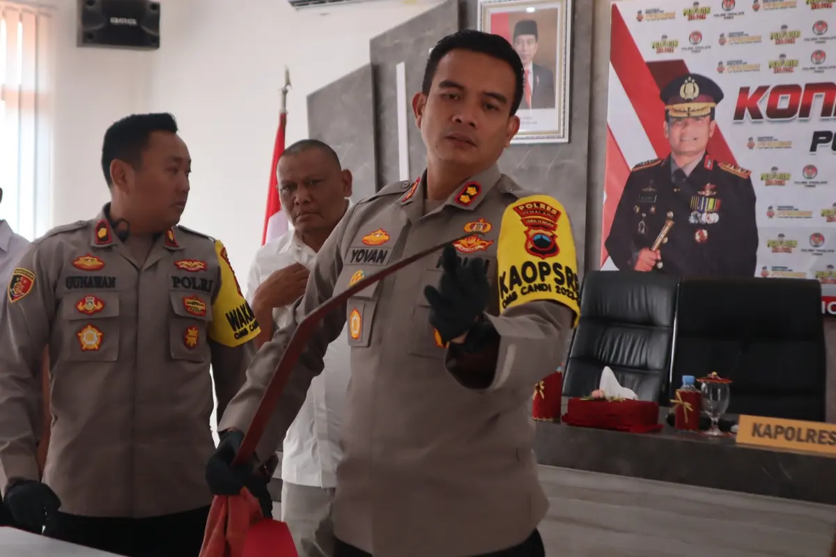 Konferensi pers mengenai perkelahian atau tawuran antar-pelajar di Pemalang. (Foto: Liputan6.com/Humas Polres Pemalang)