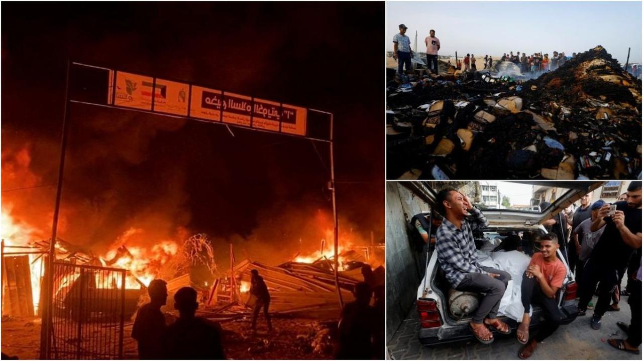 FOTO: Biadab! Israel Bom Tenda-Tenda Warga Sipil di 'Zona Aman' Rafah, Pengungsi Palestina Dibakar Hidup-Hidup Oleh Pasukan Zionis