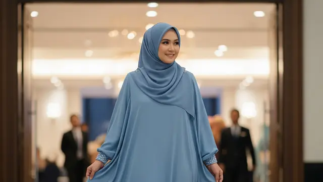 Gamis dengan Payet Swarovski untuk Acara Formal