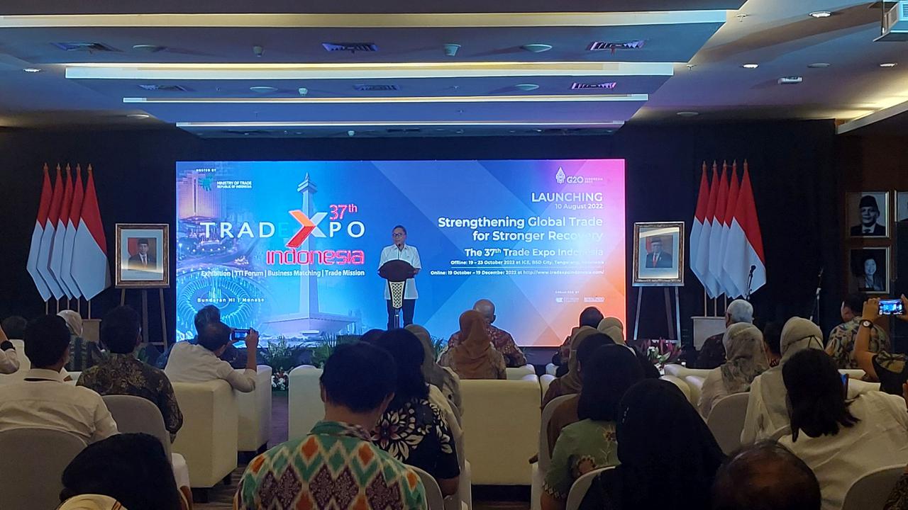 Menteri Perdagangan (Mendag) Zulkifli Hasan membuka  acara Trada Expo Indonesia (TEI) ke-37  di Kementerian Perdagangan, Rabu (10/8/2022).