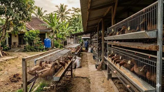 Ternak Itik dengan Sistem Kandang Baterai