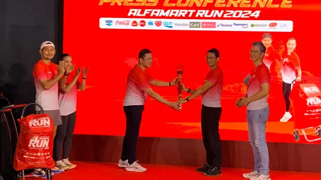 Ibnu Jamil saat jumpa pers di Alfamart Run 2024, di Alfa Tower, Alam Sutera, Tangerang, Kamis (1/8/2024).