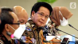 Direktur Utama BSI Hery Gunardi memberi keterangan pers Paparan kinerja Triwulan I/2022 BSI di Jakarta (28/4/2022). PT Bank Syariah Indonesia Tbk (BSI) menorehkan langkah yang baik pada triwulan I/2022 dengan membukukan laba bersih mencapai Rp987,68 miliar atau naik 33,18% secara year on year (YoY). (Liputan6.com/HO/BSI)