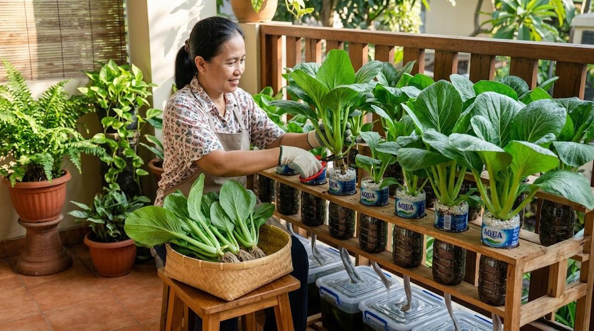 Pemanenan Tanaman Sawi Hidroponik
