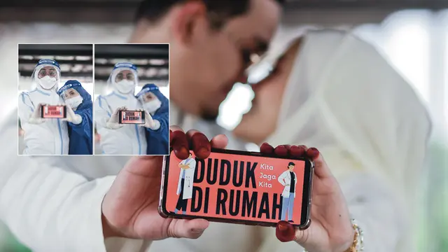 Bertemu Saat Karantina, Pasangan Perawat Ini Pilih Kenakan APD Saat Prewedding. (Sumber: Facebook/Taufiq Noor)