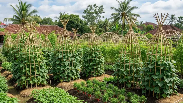 Ide Kebun untuk Sayuran Rambat Modal Bambu Saja