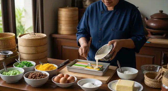 Tahap Membuat Kue Lapis Tanpa Tepung Tapioka