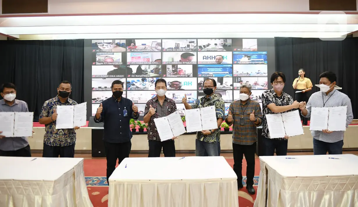 PKS antara BTN-Agen Pemasaran dan Developer yang melibatkan jasa Sales Agent bertujuan mendorong penjualan poperti melalui fasilitas KPR Subsidi, mempermudah melakukan monitoring dan sosialisasi program promosi Bank BTN secara lebih cepat dan tepat sasaran. (Liputan6.com/HO/BTN)