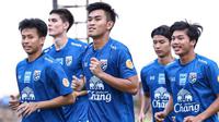 Timnas Thailand U-22 saat sesi latihan menjelang SEA Games 2019. (Bola.com/Dok. FAT)