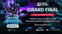 Live Streaming Grand Final GoPay Arena Level Up Community Mobile Legends di Vidio, Kamis 10 Juni 2021. (Sumber : dok. vidio.com)