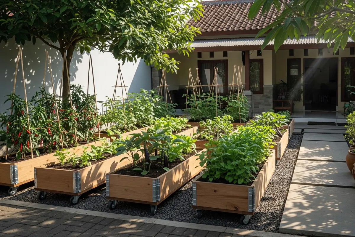 Inspirasi Kebun Sayur Depan Rumah Tanpa Ganggu Mobilitas/Gemini AI