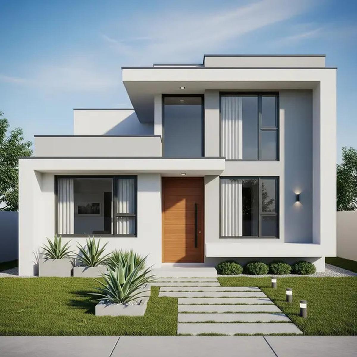 8 Inspirasi Rumah Kecil Bergaya Modern dengan Atap Datar dan Fasad Simpel Kekinian