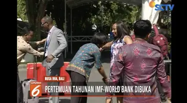 Acara Annual Meeting IMF-World Bank Group pada Senin (8/10) resmi dimulai di Nusa Dua, Bali.