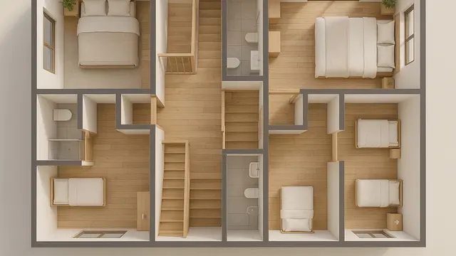 7 Desain Rumah 6x15 2 Lantai 4 Kamar Tidur, Nyaman untuk Hunian Keluarga Modern 2025