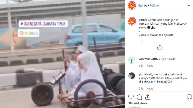 Romantis Pengantin Baru Jalan Jalan Naik Vespa  Gembel 