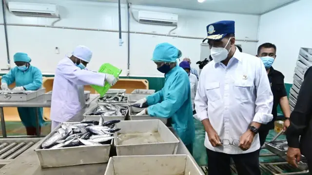 Menhub Budi Karya Sumadi, Menteri KKP Wahyu Sakti Trenggono mendampingi Menkomarves Luhut Binsar Pandjaitan, melakukan kunjungan kerja ke Biak dan Tual. (Dok Kemenhub)
