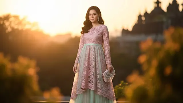 Dress Brokat Layer Tulle Pastel