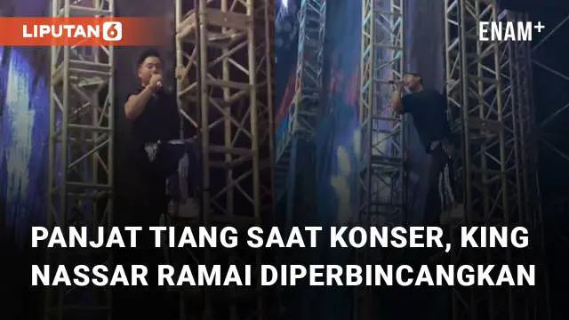Aksi tak terduga dilakukan oleh penyanyi Nassar saat memanjat tiang di sebuah konser bikin heboh
