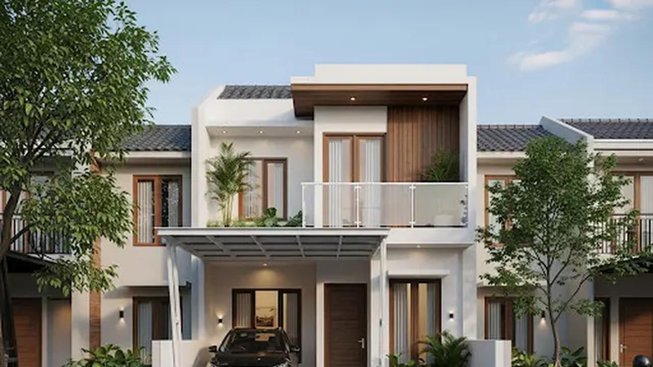 Rumah dengan Balkon dan Carport/Rumah Sederhana 2 Tingkat Lahan Sempit (gemini.com)