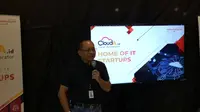 CEO Telkomsigma, Sihmirmo Adi, saat peluncuran layanan CloudA. (Liputan6.com/ Agustinus Mario Damar)