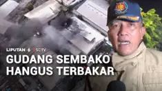 Kebakaran melanda gudang penyimpanan sembako di Kawasan Industri Pulogadung, Jalan Pulo Kambing Raya, Cakung, Jakarta Timur. Selain menghanguskan seisi gudang, kobaran api juga menghanguskan kendaraan yang terparkir.