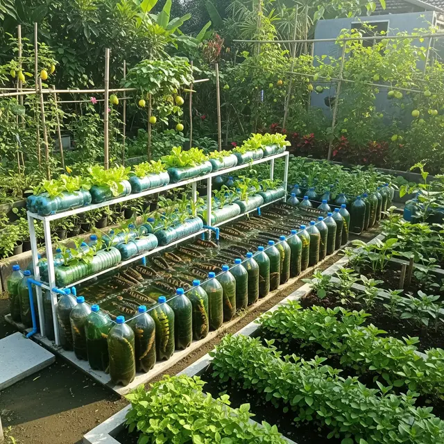 Ide Halaman Rumah Produktif dengan Ternak Ikan Gabus Galon, Sayur dan Buah