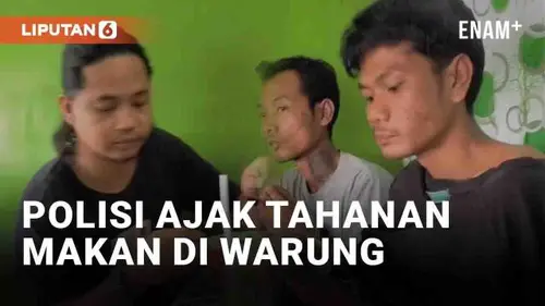 VIDEO: Viral Polisi Ajak Tahanan Makan di Warung, Tangan Masih Diborgol