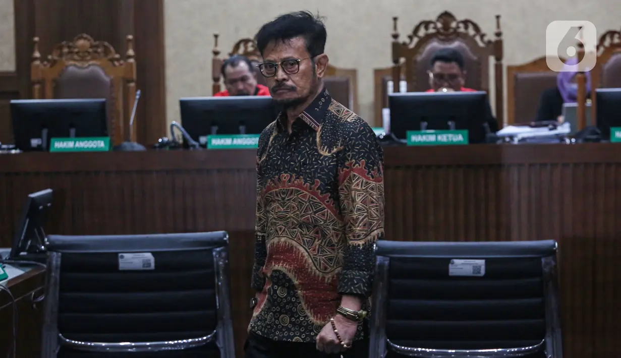 Majelis Hakim Pengadilan Tipikor menjatuhkan hukuman kepada mantan Menteri Pertanian (Mentan) Syahrul Yasin Limpo (SYL) selama 10 tahun penjara. (Liputan6.com/Angga Yuniar)