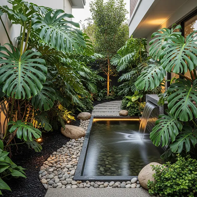 Kebun Monstera untuk Lorong Samping Rumah (AI Generated)