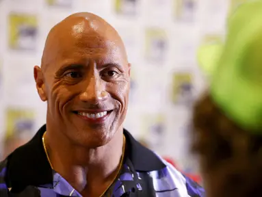 Dwayne Johnson alias The Rock menghadiri Comic Con di San Diego, pada 23 Juli 2022 lalu. (Foto: Christy Radecic/Invision/AP)