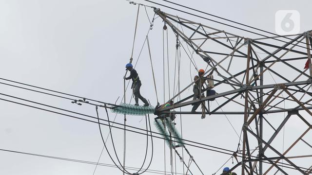 Saat Pasukan Elit PLN Bekerja Diantara Ketinggian dan Tegangan Tinggi