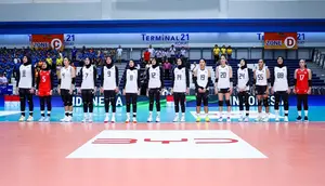 Timnas voli putri Indonesia pada putaran pertama SEA V League 2025 di Korat Chatchai Hall, Nakhon Ratchasima, Thailand. (foto: Thailand Volleyball Association)