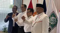 Pasangan Capres-Cawapres Koalisi Perubahan untuk Persatuan (KPP) Anies Baswedan dan Muhaimin Iskandar atau Cak Imin menyambangi Kantor PKS. (Liputan6.com/Rifqy A Abiyya)