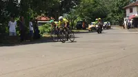 Tour De Linggarjati masuki etape 2 dan cukup menguras tenaga pembalap (Liputan6.com/Panji Prayitno)