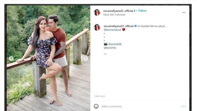 Selebgram Sisca Mellyana dan Kekasihnya Boriz Hutasoit.