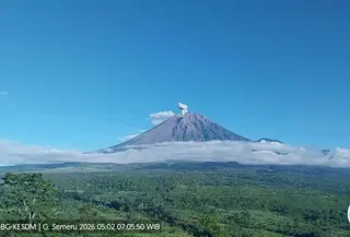 Gunung Semeru kembali erupsi, tinggi letusan capai 700 meter. (Foto: Istimewa)