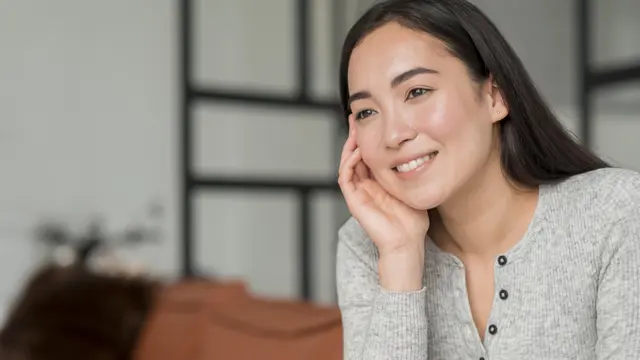 Ilustrasi wanita dengan aura positif